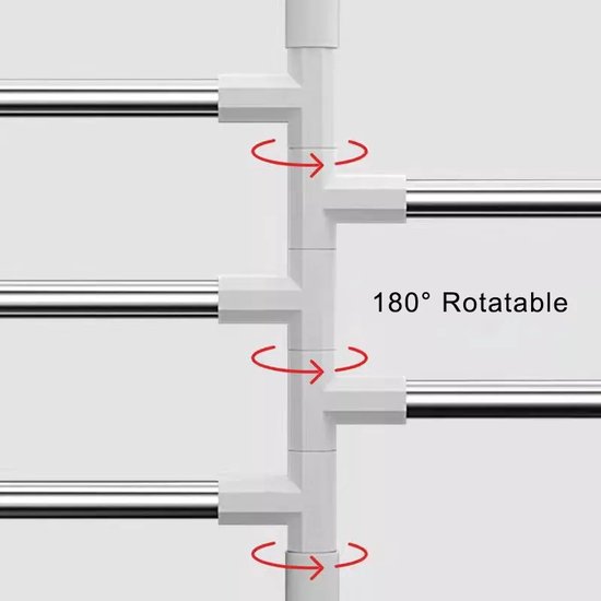 Mooche Ronde handdoekhouder met 6 stangen 180° draaibaar, roestvrij staal, roestvrij en praktisch, handdoekhouder voor badkamer/keuken, wastafel, zwart Mooche Ronde handdoekhouder met 6 stangen 180° draaibaar, roestvrij staal, roestvrij en praktisch, handdoekhouder voor badkamer/keuken, wastafel, zwart
