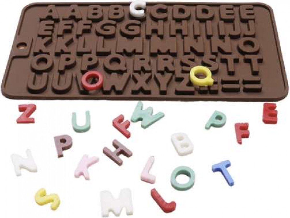 2 stuks Chocoladevorm mal alfabet letters siliconen vorm voor ijsblokjes chocolade fondant - Alfabet - Siliconen mal voor o.a. chocolade