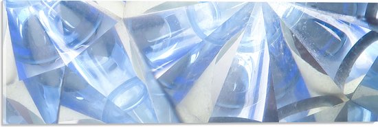 Acrylglas - Abstracte Lichtblauwe Vakken in Tegengestelde Richtingen - 60x20 cm Foto op Acrylglas (Met Ophangsysteem)