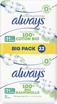 Always Cotton Protection Ultra Normal (taille 1) - Serviettes hygiéniques Avec Ailes - Advantage Box 66 Pièces