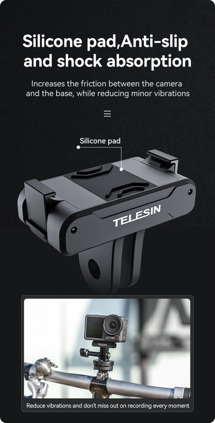 TELESIN Magnetische tweeklauwadapter geschikt voor DJI ACTION 3/4 - Telesin