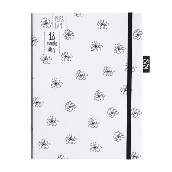 Pepa lani academic diary 20232024 A5Flower all over white
