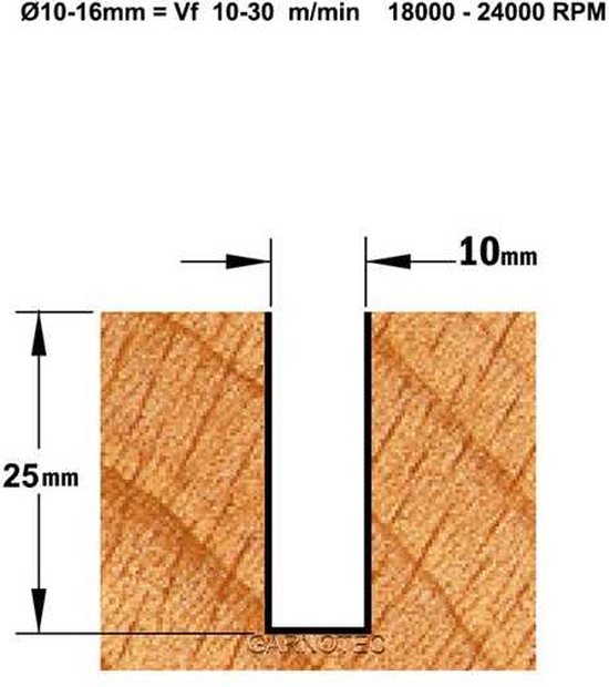 CMT 711.070.11 7 Mm Groeffrees Met 2 Rechte Snijkoppen Schacht 6 Mm
