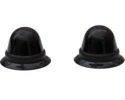665 Leather - Tepelzuigers - Siliconen - Super Silicone Nipple Suckers Regular - Zwart