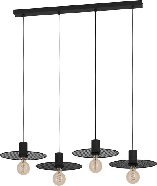 EGLO Ikeston Hanglamp - E27 - 98 cm - industrieel - Zwart - Staal