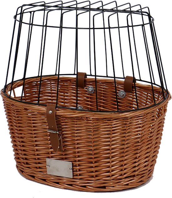 Duvo+ Fietsmand Voor Dieren Rieten Stuurmand Met Kussen - Ideaal Voor Kleine Rassen - 48x33x44cm van Duvo+ — afbeelding 3