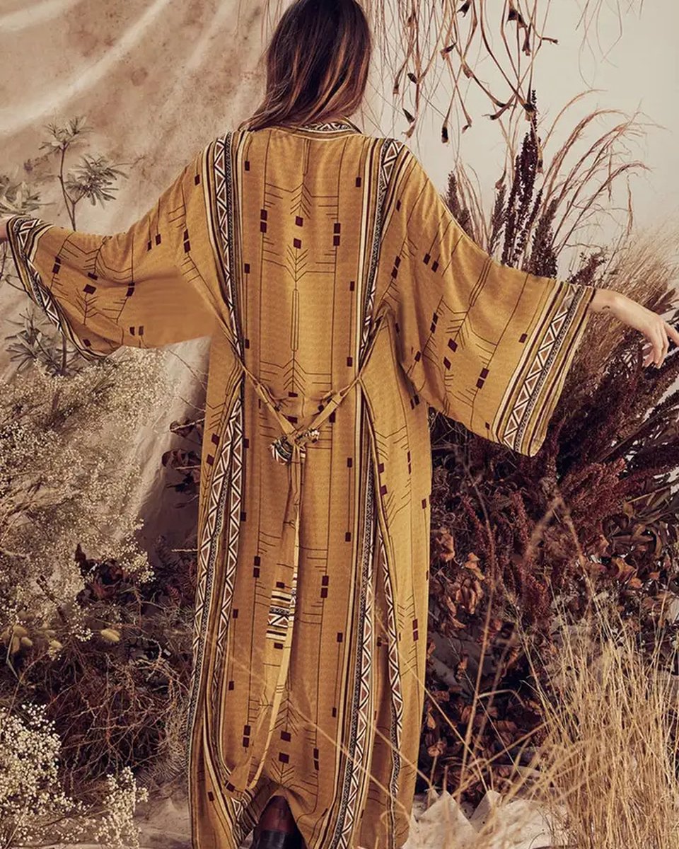 Dames kimono bohemian valentijn badjas zomer lang model