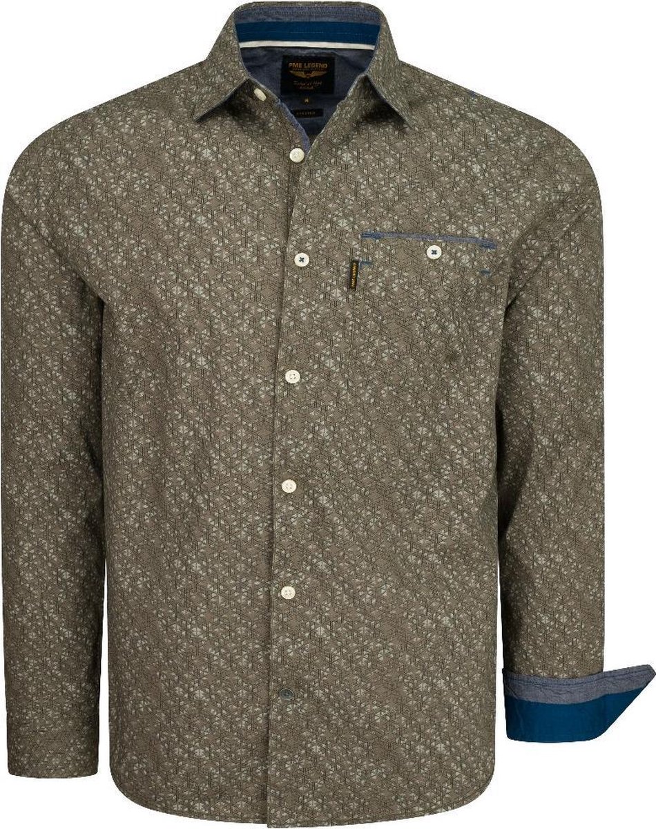 PME - Heren Overhemden Shirt Stretch Poplin - Bruin - Maat | bol.com