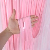 Deurgordijn Backdrop Gordijn Licht Roze Gender Reveal Versiering Babyshower Deur Folie Gordijn Versiering - 200*100 Cm