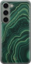 Hoesje geschikt voor Samsung Galaxy S23 - Agate groen - Soft Case - TPU - Marmer - Groen - Mooie Telefoonhoesjes