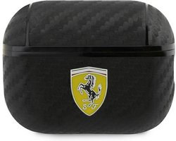 Ferrari Carbon AirPods Case voor Apple Airpods Pro 2 (2e Gen) - Zwart
