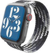 Nylon Smartwatch bandje - Geschikt voor Gear4 Apple Watch Braided nylon bandje - grijs/zwart - Strap-it Horlogeband / Polsband / Armband - 42 - 44 - 45 - 49mm Maat: M