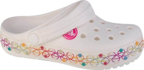 Crocs Crocband Stretch Necklace Kids Clog T 208270-94S, voor meisje, Wit, Slippers, maat: