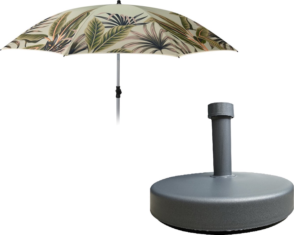 Parasol voor de tuin, 3 m, achthoekig, met zonwering, stang en stutten Parasol voor de tuin, 3 m, achthoekig, met zonwering, stang en stutten