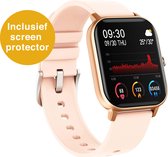 Zoluko Smartwatch voor Mannen & Vrouwen - Sporthorloge met Fitness Tracker – Stappenteller Horloge – Fitness Watch - Smartwatch Android – Smartwatch iOS – Wit/Goud