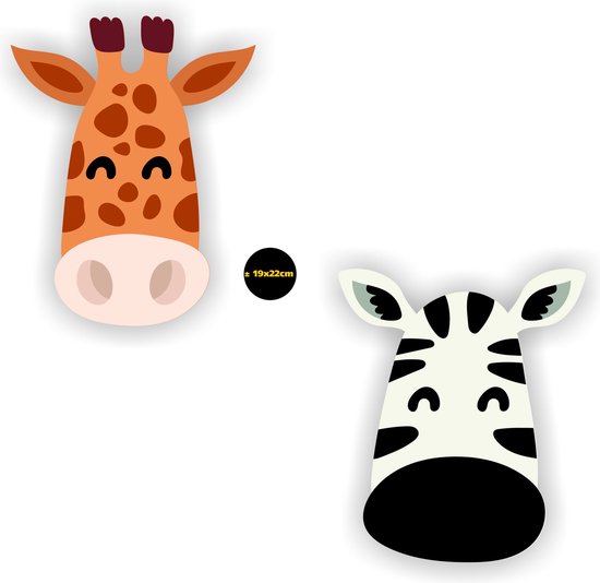 Zebra en Giraf raamsticker set