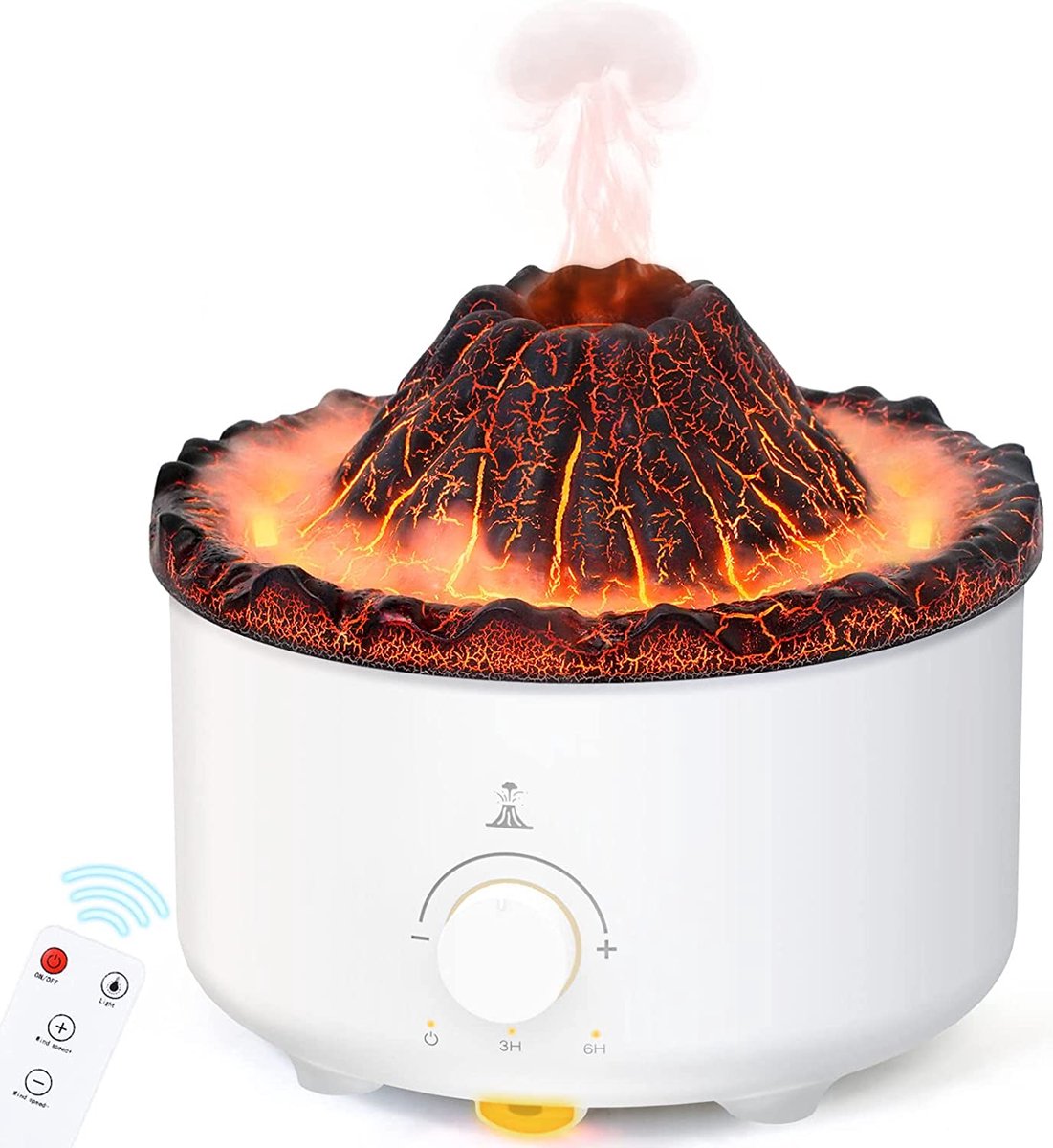 Humidificateur Volcan, Diffuseur de Flamme de Brume de Méduse Humidificateur  560ML Diffuseur d'Huiles Essentielles pour