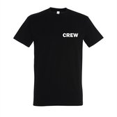 Crew T-shirt - T-shirt korte mouw zwart - Maat S