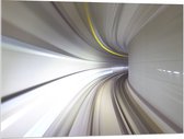 Acrylglas - Abstracte Tunnel in Grijs Tinten - 100x75 cm Foto op Acrylglas (Met Ophangsysteem)