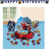 Marvel – Spiderman - Spider-Man - Superheld – Tafeldecoratie set - Happy birthday slinger - Letterbanner - Kinderfeest - Versiering - Verjaardag.