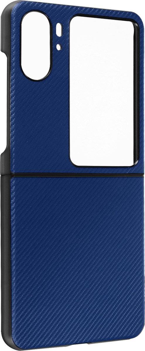 Geschikt voor Oppo Find N2 Flip Polycarbonaat Hoes Ultradun Carbonvezel blauw