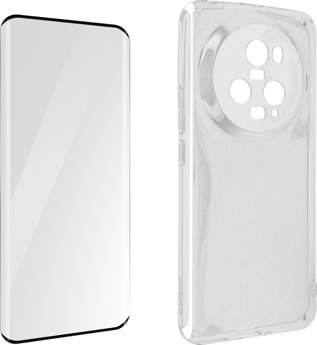 Siliconen Hoes + Gehard Glas 9H geschikt voor Honor Magic 5 Pro zwart