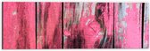 Dibond - Roze Geverfde Schutting - 60x20 cm Foto op Aluminium (Met Ophangsysteem)