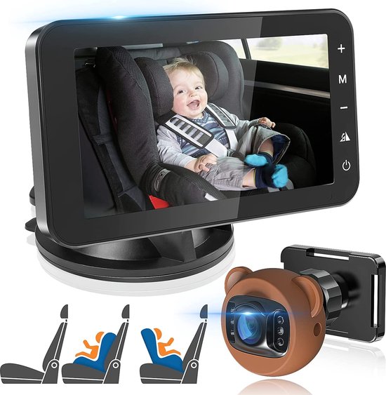 VASTEND Baby Spiegel Auto Kamera 1080P, 4,5'' HD Spiegel Baby Auto