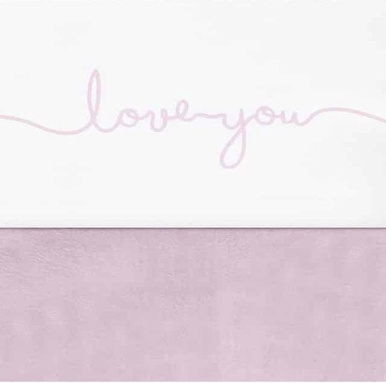 Jollein Love you Laken 75x100cm wit met roze letters