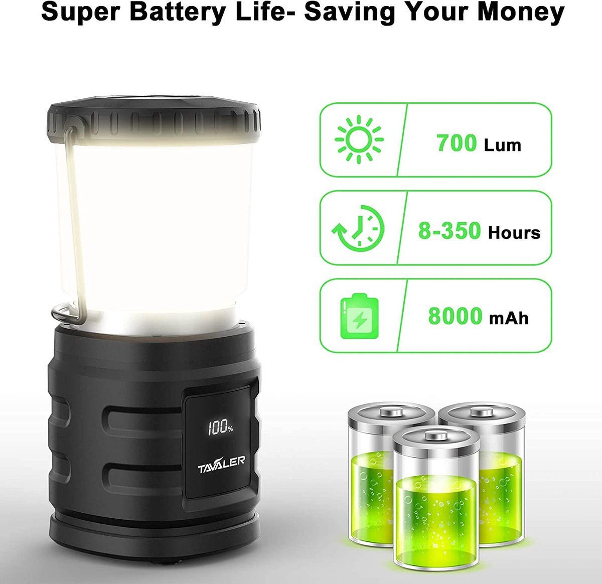 Camping lamp Oplaadbaar Kampeerlamp Tentlamp Oplaadbaar