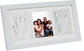 Cadre photo Relaxdays avec bébé en plâtre - pied et main de bébé imprimé en argile - cadeau de maternité