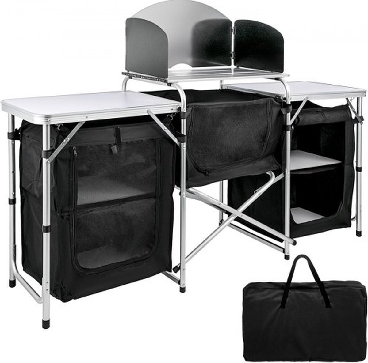 Campingkast Outdoor Mobiele Keuken 68,5x18,1x44in Campingkeuken Inklapbaar | NL