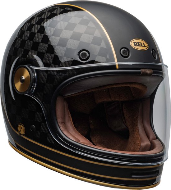 Bell Bullitt Carbon Rsd Check It Replica Black Gold Helmet Full Face S - Maat S - Helm