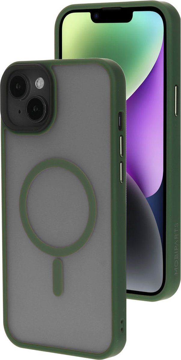 Mobiparts hoesje geschikt voor Apple iPhone 14 Plus - Hardcover - MagSafe - Groen
