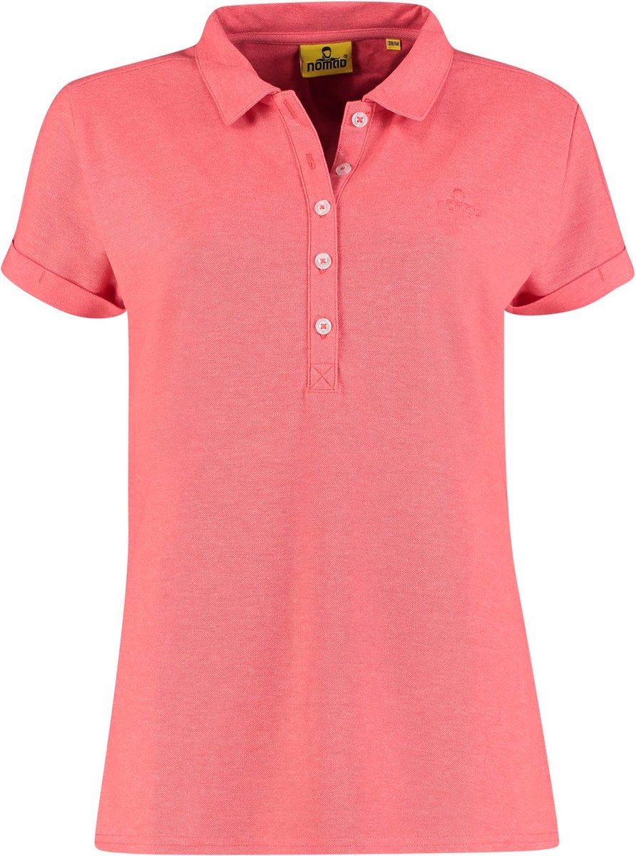 NOMAD® Polo Dames | Maat L | Roze | Polo Shirt Korte Mouw | Luchtig Katoen | Sneldrogend