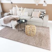 Hoogpolig vloerkleed shaggy Trend effen - beige 200x300 cm