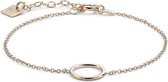 Twice As Nice Armband in rosé zilver, cirkel op ketting  16 cm+3 cm