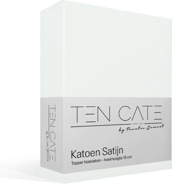 Ten Cate 100% coton satin Topper Hoeslaken - 160x200 - Wit