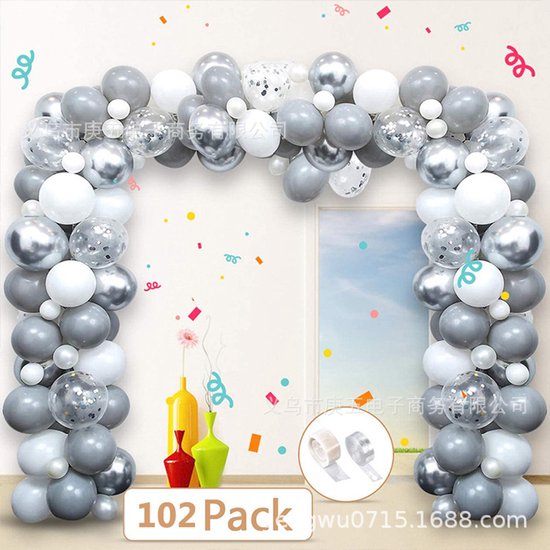 Ballonboog Versiering – Feest Decoratie Verjaardag- trouwring ballon - set 102 stuks