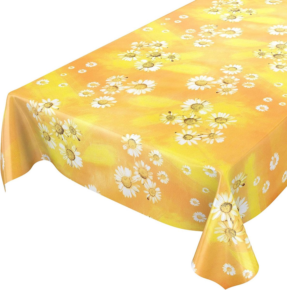 wasdoek tafelkleed wasdoek wastafelkleed tafelkleed Kamille geel bloemen zon 100x140cm, snijkant, 100 x 140cm