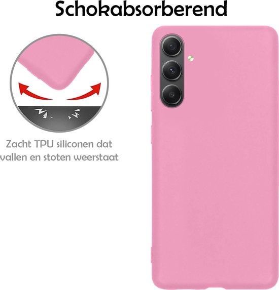 Hoesje - 2 Stuks - Geschikt voor Samsung Galaxy A54 - Sterk & Shockproof - Case Siliconen - Back Cover - Telefoon Hoes - Telefoonhoesjes - Lichtroze