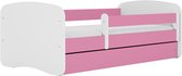 Kocot Kids - Bed babydreams roze zonder patroon zonder lade met matras 160/80 - Kinderbed - Roze