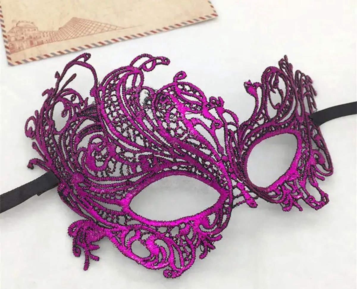 Goedkoopste Akyol - kant masker - paars/roze masker - veneticaan masker - bal masker - gala masker - carnaval - masker -venetie masker -masker voor halloween - halloween - feest - bal