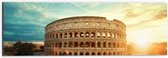 Dibond - Zonsondergang achter het Colesseum in Rome, Italië - 60x20 cm Foto op Aluminium (Met Ophangsysteem)
