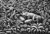 Fotobehang Elephants Jungle  | XXL - 312cm x 219cm | 130g/m2 Vlies