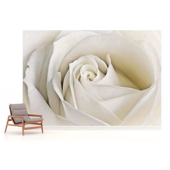 Papier peint Fleurs Rose Blanc Nature | XXXL - 416 cm x 254 cm | Polaire 130g / m2