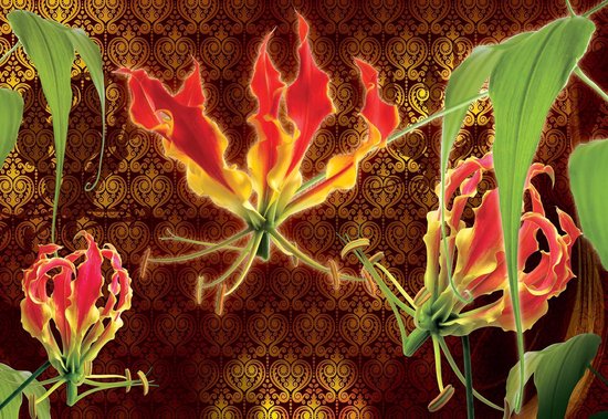 Papier peint Fleurs Floral | XXXL - 416 cm x 254 cm | Polaire 130g / m2