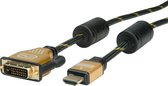GOLD Câble pour écran DVI-HDMI, M-M, (24+1) dual link, 5 m