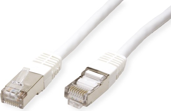 Cordon VALUE Cat.6 S/FTP (PiMF) confectionné blanc 3,0m