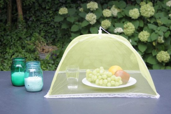 Vliegenkapjes opvouwbaar 45cm| 2 stuks - geel en roze — afbeelding 2